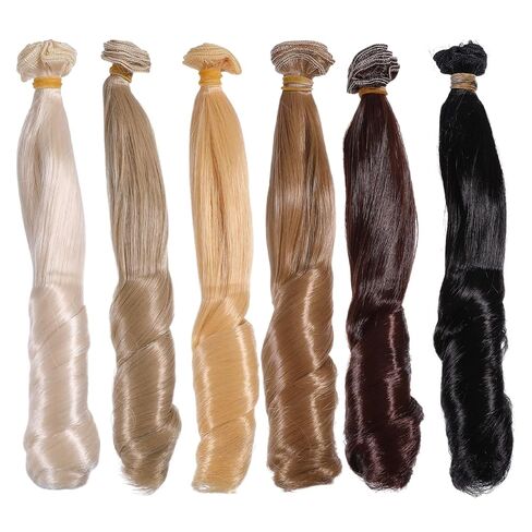 GLOBLELAND 6Pcs 6 Colors Doll Roman Curly Wigs 20cm/7.9inch Doll Hair Extension for DIY BJD Dolls Makings Accessories Crafts Long Synthetic Dolls Wigs Hair Wigs Accessories in Saudi Arabia