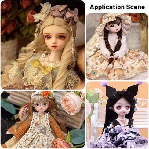 GLOBLELAND 6Pcs 6 Colors Doll Roman Curly Wigs 20cm/7.9inch Doll Hair Extension for DIY BJD Dolls Makings Accessories Crafts Long Synthetic Dolls Wigs Hair Wigs Accessories in Saudi Arabia