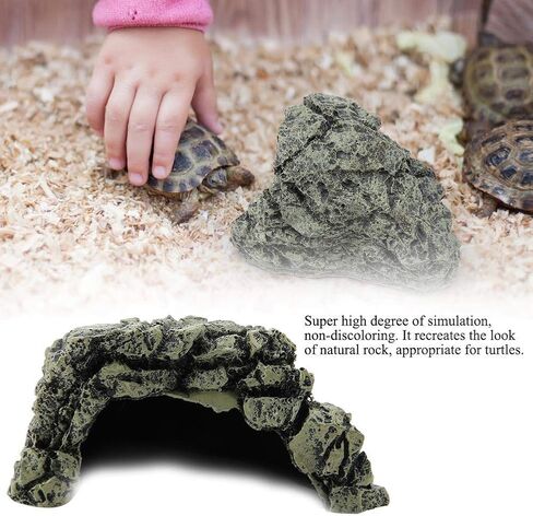 Weiyirot Fish Hiding Cave, Turtle Hiding Resin Cave, Aquarium Turtle Reptile Basking Hide House Habitat Shelter Decoration Ornament for Aquarium, Tank, Pond, etc(DB-025C Large) in Kuwait