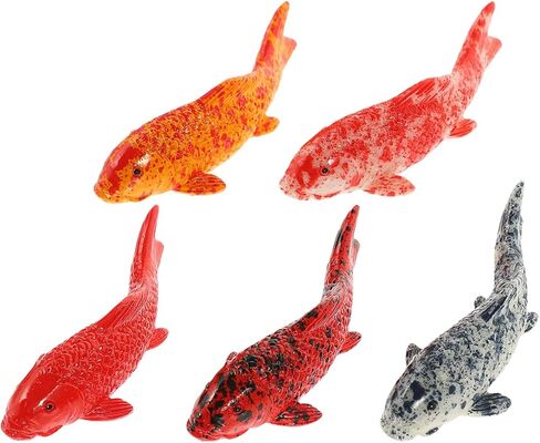 5Pcs Small Fake Koi Fish Decorations for Aquarium Fish Tank Decor Realistic Artificial Ornaments for Home Office Terrarium DIY Miniature Statue in Saudi Arabia