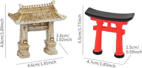 Miniature Torii Gate Japanese Shinto Temple Asian Architectural Model Bonsai Garden Ornament Fish Tank Decoration Chinese Decor in Saudi Arabia