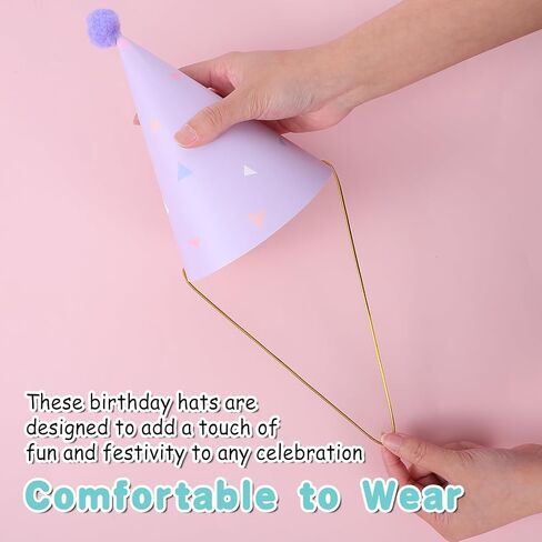 10 PCS Birthday Hats for Adults, Party Cone Hats Colorful Paper Hat Celebration Headwear for Girls Boys Baby Shower, Fun Party, Photo Props, Memorable Celebrations in Saudi Arabia