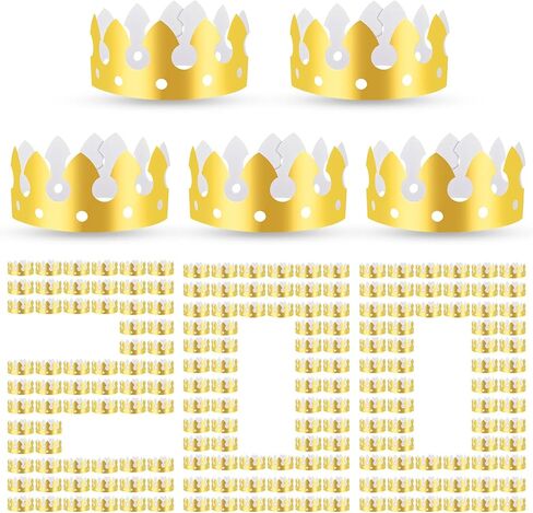 200pcs Gold Paper Crowns Bulk,Classic Style King Crown Princess Hats for Adults Birthday Celebration Party Supplies in Saudi Arabia