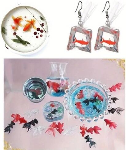Goldfish Ornaments Necklace Mirror Silicone Molds Mini Carp Epoxy Resin Moulds DIY Craft Earrings Pendant Jewelry Making Tools in Saudi Arabia