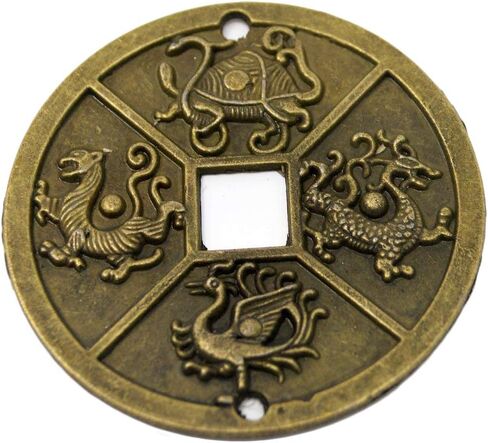 1pcs Chinese Four Celestial Animals Coins Feng Shui I Ching Coins Dia:2.4" + Gift Bag Y1003 in Saudi Arabia