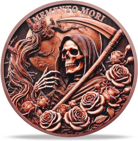 5 Pack of Memento Mori Coin Skull Challenge Coins Stoic Reminder Token Inspiring Stoicism Gifts for Daily Practice EDC Carpe Diem Coins in Saudi Arabia