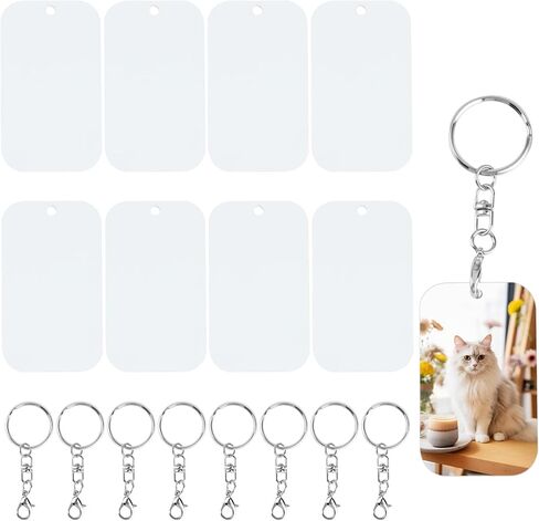 8PCS Sublimation Keychain Blanks, Double Sides DIY Handmade Metal Sublimation Blanks Key Chain, Heat Press Printing Keychains Ideal for DIY Enthusiasts, Birthdays, Holidays and Anniversaries in Kuwait