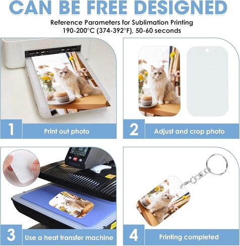 8PCS Sublimation Keychain Blanks, Double Sides DIY Handmade Metal Sublimation Blanks Key Chain, Heat Press Printing Keychains Ideal for DIY Enthusiasts, Birthdays, Holidays and Anniversaries in Kuwait