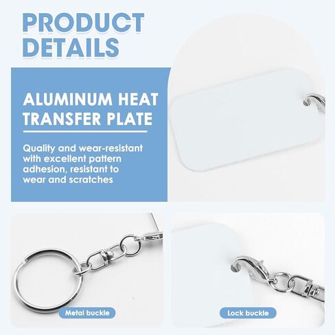 8PCS Sublimation Keychain Blanks, Double Sides DIY Handmade Metal Sublimation Blanks Key Chain, Heat Press Printing Keychains Ideal for DIY Enthusiasts, Birthdays, Holidays and Anniversaries in Kuwait