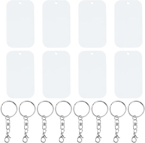 8PCS Sublimation Keychain Blanks, Double Sides DIY Handmade Metal Sublimation Blanks Key Chain, Heat Press Printing Keychains Ideal for DIY Enthusiasts, Birthdays, Holidays and Anniversaries in Kuwait