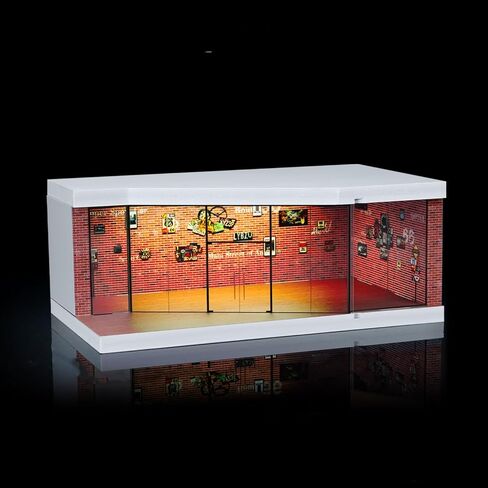 مشهد وقوف السيارات ديوراما 1/64 من WAVEIST مع ضوء USB، قاعة عرض زاوية مشطوفة بدون سيارة وشخصيات أكشن. (قاعة عرض على الطراز الإيطالي) in Kuwait