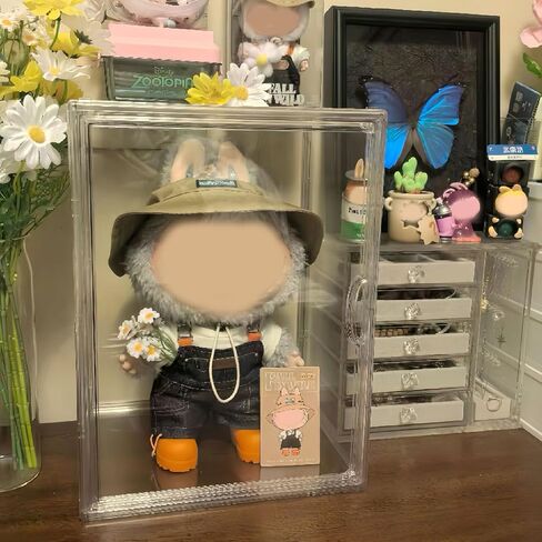 Cube Display Case for Labubu Doll Keychains, Display Stand for Dolls, Storage case for Dolls, Dust and Moisture Proof in Saudi Arabia