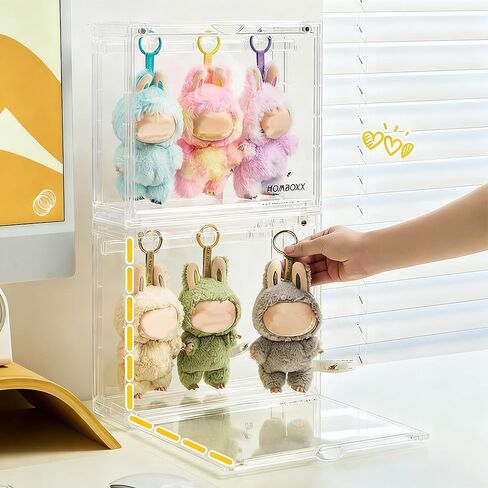 Cube Display Case for Labubu Doll Keychains, Display Stand for Dolls, Storage case for Dolls, Dust and Moisture Proof in Saudi Arabia