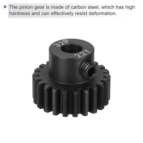MECCANIXITY 2 Pcs RC 32P Hardened Pinion Gear 5mm Shaft, 22T Motor Gears Carbon Steel for 1/10 RC Model Car Boat Drone in Saudi Arabia