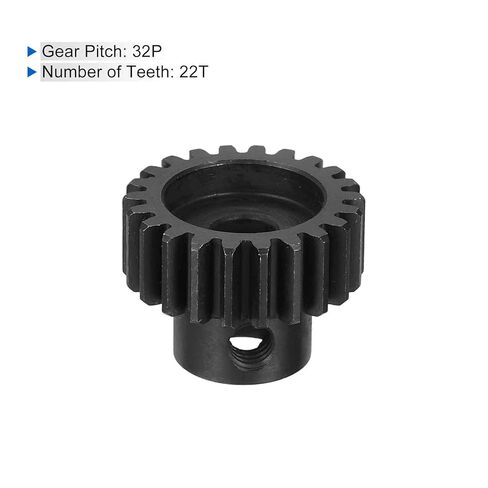 MECCANIXITY 2 Pcs RC 32P Hardened Pinion Gear 5mm Shaft, 22T Motor Gears Carbon Steel for 1/10 RC Model Car Boat Drone in Saudi Arabia