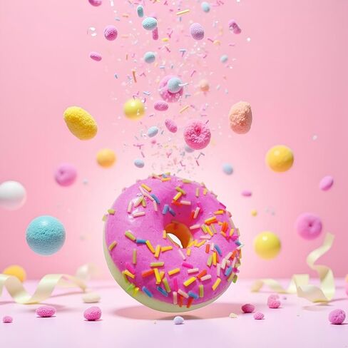 1 Pc Pink Fake Donuts,Stress Relief Donuts Simulation Artificial Doughnuts Dessert Cake Party Favors Decoration Faux Food Props Kitchen in Saudi Arabia