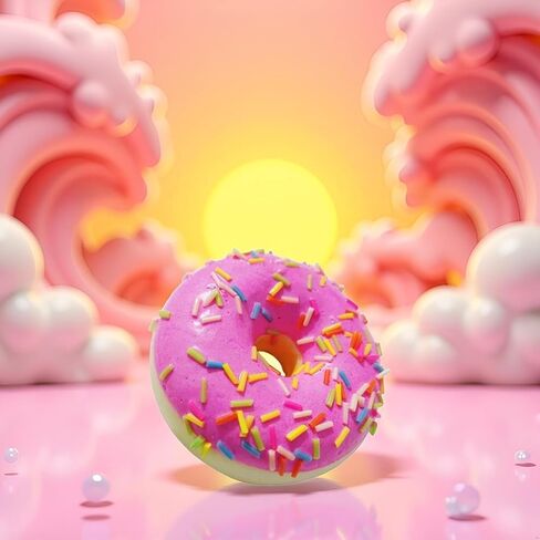 1 Pc Pink Fake Donuts,Stress Relief Donuts Simulation Artificial Doughnuts Dessert Cake Party Favors Decoration Faux Food Props Kitchen in Saudi Arabia