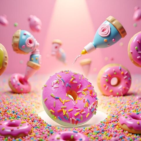 1 Pc Pink Fake Donuts,Stress Relief Donuts Simulation Artificial Doughnuts Dessert Cake Party Favors Decoration Faux Food Props Kitchen in Saudi Arabia