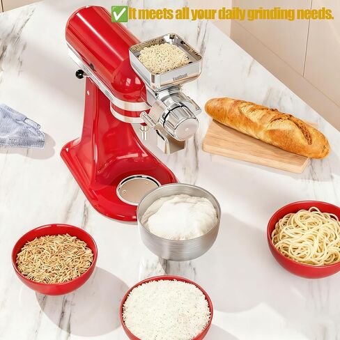 Metal Grain Mill Attachment for KitchenAid Stand Mixer – 12-Level Grind Adjustment, All-Metal Construction for Grinding Grains, Spices & More in Saudi Arabia