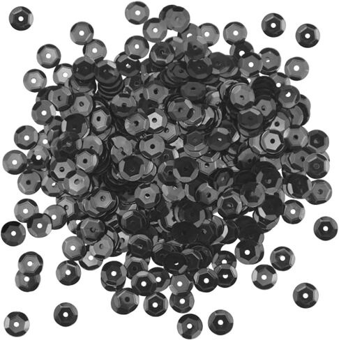 Black Sequins Bulk 6 mm Small Loose Cupped Sequin Spangles for Sewing Craft DIY Embroidery Applique Holiday Ornaments in Saudi Arabia