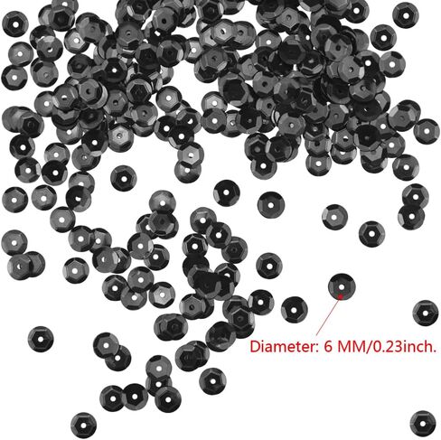 Black Sequins Bulk 6 mm Small Loose Cupped Sequin Spangles for Sewing Craft DIY Embroidery Applique Holiday Ornaments in Saudi Arabia