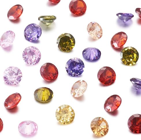 50 pcs Tiny Faceted Cubic Zirconia Cabochons 2.5x1.7mm Multi Color Diamond Cabochons Pointed Back Crystal Loose CZ Gems for Nail Art Embellishment Craft DIY Earring Jewelry Making Decoration in Saudi Arabia