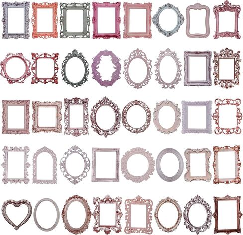 ملصقات تزيين بإطار عتيق، 40 قطعة من ملصقات الإطار ذاتية اللصق، إطارات الصور، لوازم سجل القصاصات للمجلات، ألبومات الزفاف، الحرف اليدوية اليدوية in Kuwait