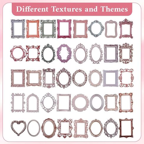 ملصقات تزيين بإطار عتيق، 40 قطعة من ملصقات الإطار ذاتية اللصق، إطارات الصور، لوازم سجل القصاصات للمجلات، ألبومات الزفاف، الحرف اليدوية اليدوية in Kuwait