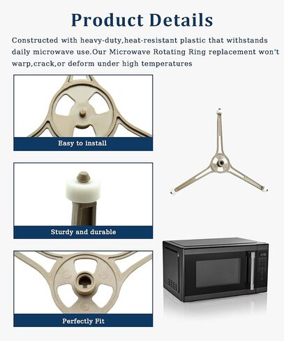 WB06X10633 Microwave Rotating Ring Turntable Tray Support Replacement Fits for GE LG Microwave LCRT2010ST,Replaces 1166452,AP3883054,PS1021750,EAP1021750 in Kuwait