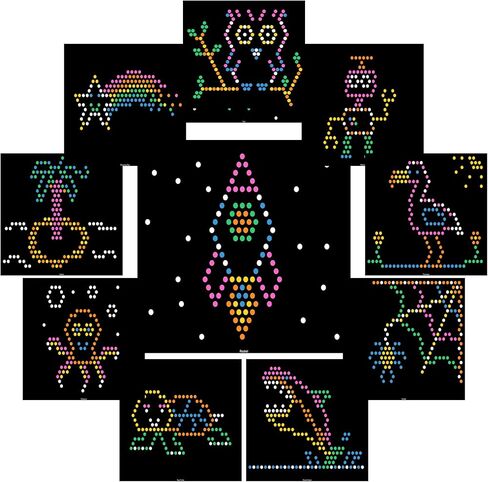 Paper Template Refill Sheets for Basic Fun Lite Brite Ultimate Classic Assorted #1 (10 Pack - 7"x8") in Kuwait