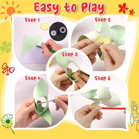 110pcs Summer Activities for Kids – DIY Paper Pinwheels Crafts, Blanks White Windmill Kits Bulk for 4th of July, Classroom Party, Back to School, Easter, Spring Art Projects in Saudi Arabia