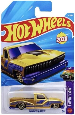 Hot Wheels Bounce 'N Bass [ذهبي وأرجواني] Layin' Low 1/5، 17/250، جديد لعام 2026! لعبة سيارة مصبوبة بمقياس 1:64 in Kuwait