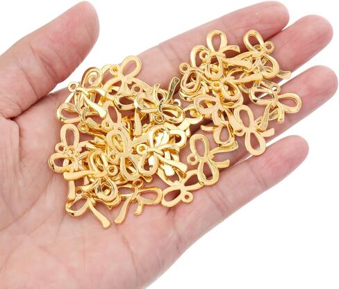 Gadpiparty 100pcs Gold Bow Charms, Bow Charms for Jewelry Making, DIY Accessories for Jewelry Making Bag Decor Arts Crafts Beading Supplies in Saudi Arabia