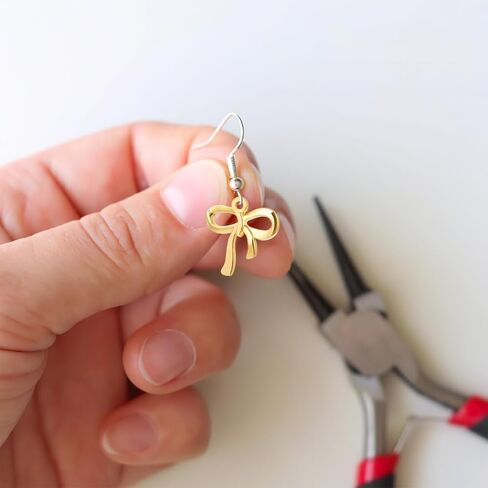 Gadpiparty 100pcs Gold Bow Charms, Bow Charms for Jewelry Making, DIY Accessories for Jewelry Making Bag Decor Arts Crafts Beading Supplies in Saudi Arabia