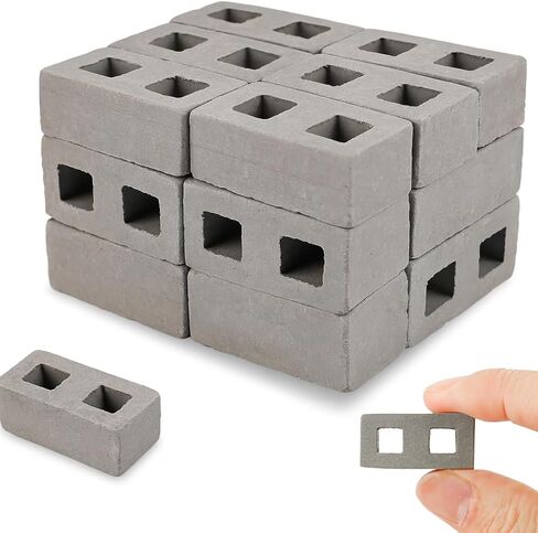 Real Mini Red Bricks, 1/12 Scale,50/100 Pcs (50 Pcs Grey) in Saudi Arabia