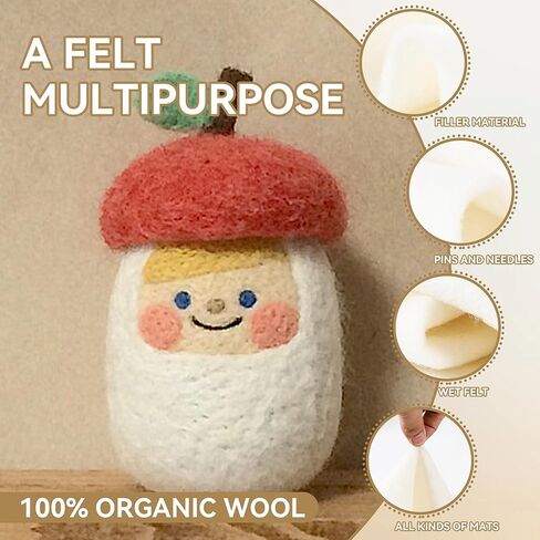 100% Pure Wool Felt Fabric for Needle Felting, Wet Felting, Quilting - Pre-Felted Natural Ecru Wool Batting | DIY Crafts, Wearable Arts, Home Decor (11.8X59 inch) in Saudi Arabia