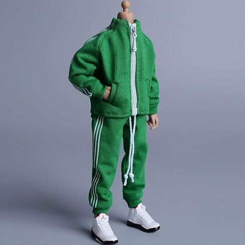 1/12 Male Figure Clothes Sportswear for 6''Action Figure Doll Clothes (Sweat Pants-Green) in Saudi Arabia