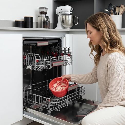 Silicone Liners for Kitchenaid Mixer, Silicone Bowl Insert for Kitchen Aid Stand 5QT, 1PC Red Silicone Liner with Lid - Non-Slip, Dishwasher Safe Replacement Accessories and Attachment in Saudi Arabia