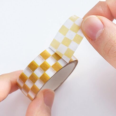 2 Pcs Black White Decorative Washi DIY Fade-Resistant Arts Black and White Washi Tape and Crafts Tape Arts Tape Compact Checkerboard Pattern Paper Tape and Crafts Tape ，Adhesives in Saudi Arabia
