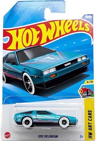 Hot Wheels - DMC Delorean - HW Art Cars 5/10 - HYX59 - بطاقة قصيرة - تركواز ميتاليك - Mattel 2025-1:64 in Kuwait