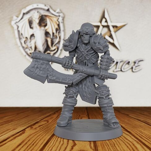 Fantasy Unpainted Tabletop Miniatures for TTRPG - 28mm Scale Undead Bone Soldier Minis Figurine for Dungeon Masters & Miniature Game, RPG Accessory Figure - 3.8cm Skeleton Warrior (AS495) in Saudi Arabia