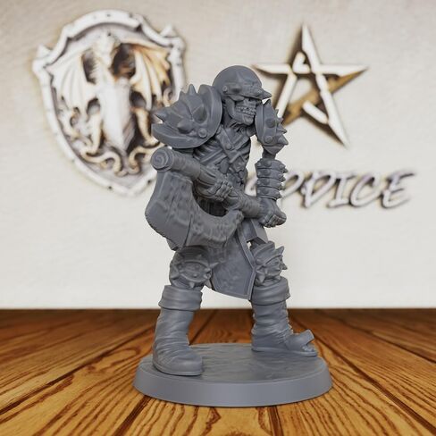 Fantasy Unpainted Tabletop Miniatures for TTRPG - 28mm Scale Undead Bone Soldier Minis Figurine for Dungeon Masters & Miniature Game, RPG Accessory Figure - 3.8cm Skeleton Warrior (AS495) in Saudi Arabia