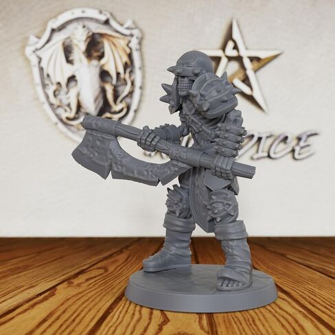 Fantasy Unpainted Tabletop Miniatures for TTRPG - 28mm Scale Undead Bone Soldier Minis Figurine for Dungeon Masters & Miniature Game, RPG Accessory Figure - 3.8cm Skeleton Warrior (AS495) in Saudi Arabia