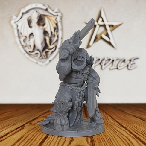 Tabletop Unpainted Miniatures for Fantasy Role Playing & TTRPG - 32mm Scale Dark Warrior Minis Figurine for Dungeon Masters, Miniature Game RPG Accessory Figure - 5.6cm Demon Warrior (AS288) in Saudi Arabia
