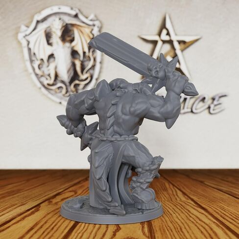 Tabletop Unpainted Miniatures for Fantasy Role Playing & TTRPG - 32mm Scale Dark Warrior Minis Figurine for Dungeon Masters, Miniature Game RPG Accessory Figure - 5.6cm Demon Warrior (AS288) in Saudi Arabia