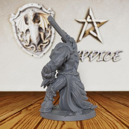 Tabletop Unpainted Miniatures for Fantasy Role Playing & TTRPG - 32mm Scale Dark Warrior Minis Figurine for Dungeon Masters, Miniature Game RPG Accessory Figure - 5.6cm Demon Warrior (AS288) in Saudi Arabia