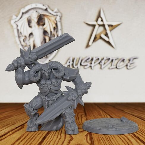 Tabletop Unpainted Miniatures for Fantasy Role Playing & TTRPG - 32mm Scale Dark Warrior Minis Figurine for Dungeon Masters, Miniature Game RPG Accessory Figure - 5.6cm Demon Warrior (AS288) in Saudi Arabia