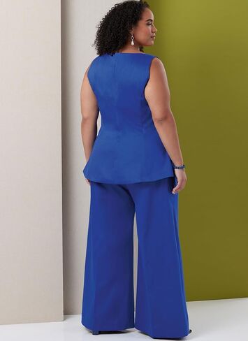 حزمة نمط الخياطة النسائية من Butterick B7046BB بدون أكمام بأزرار وسراويل واسعة الساق، رمز التصميم B7046، مقاسات 20W-28W in Kuwait