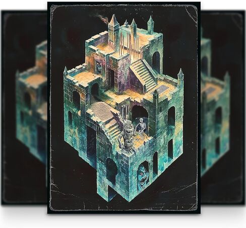 MTG Card Sleeves 105CT | Old School Style | The Dungeon | Matte Finish + Clear Front | 66x92mm - Standard Magic Size in Kuwait