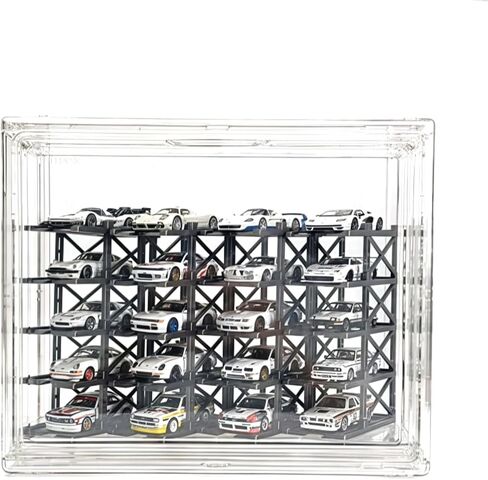 1:64 Diorama Expandable Modular Car Display Case for Hot Wheels Diecast Car, 10 Parking Space Garage Model, Diecast Model Cars Storage Display Rack,Supports Anti-tip and Stackable (10 Parking Space) in Saudi Arabia